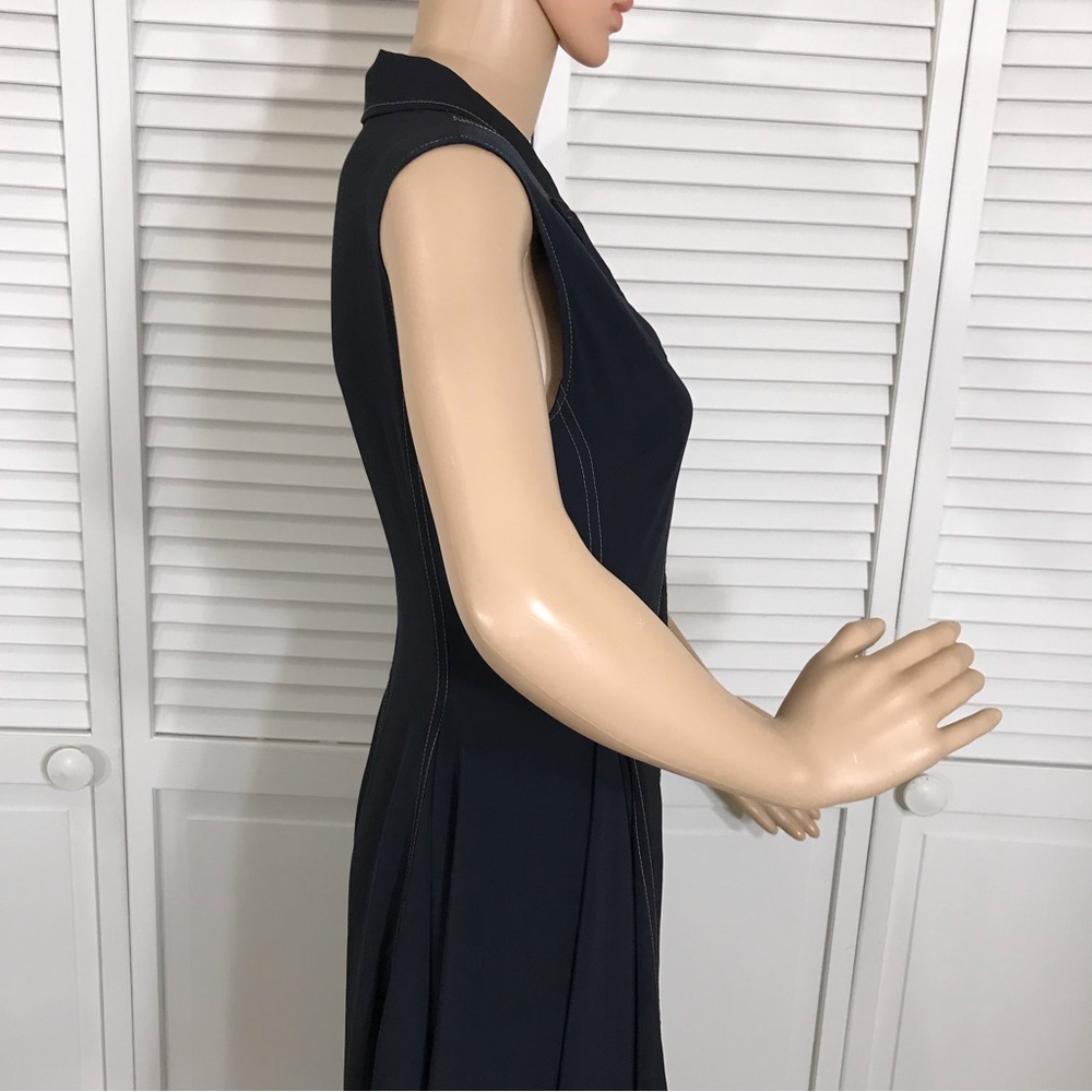 ADEAM Asymmetrical Black Collared Dress Small - Picture 5 of 14
